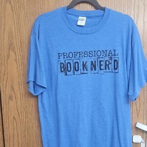 Port and Company Blue 'Professional Book Nerd' T-Shirt